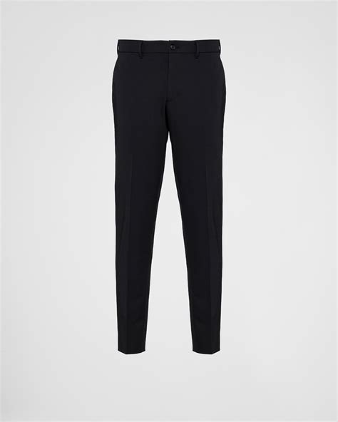 prada techno-stretch straight leg trouser|Black Techno Stretch Pants .